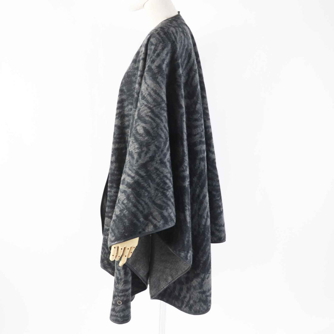 Loro Piana poncho Outer material: 100% cashmere, leather part: sheepskin gray Women Used Authentic