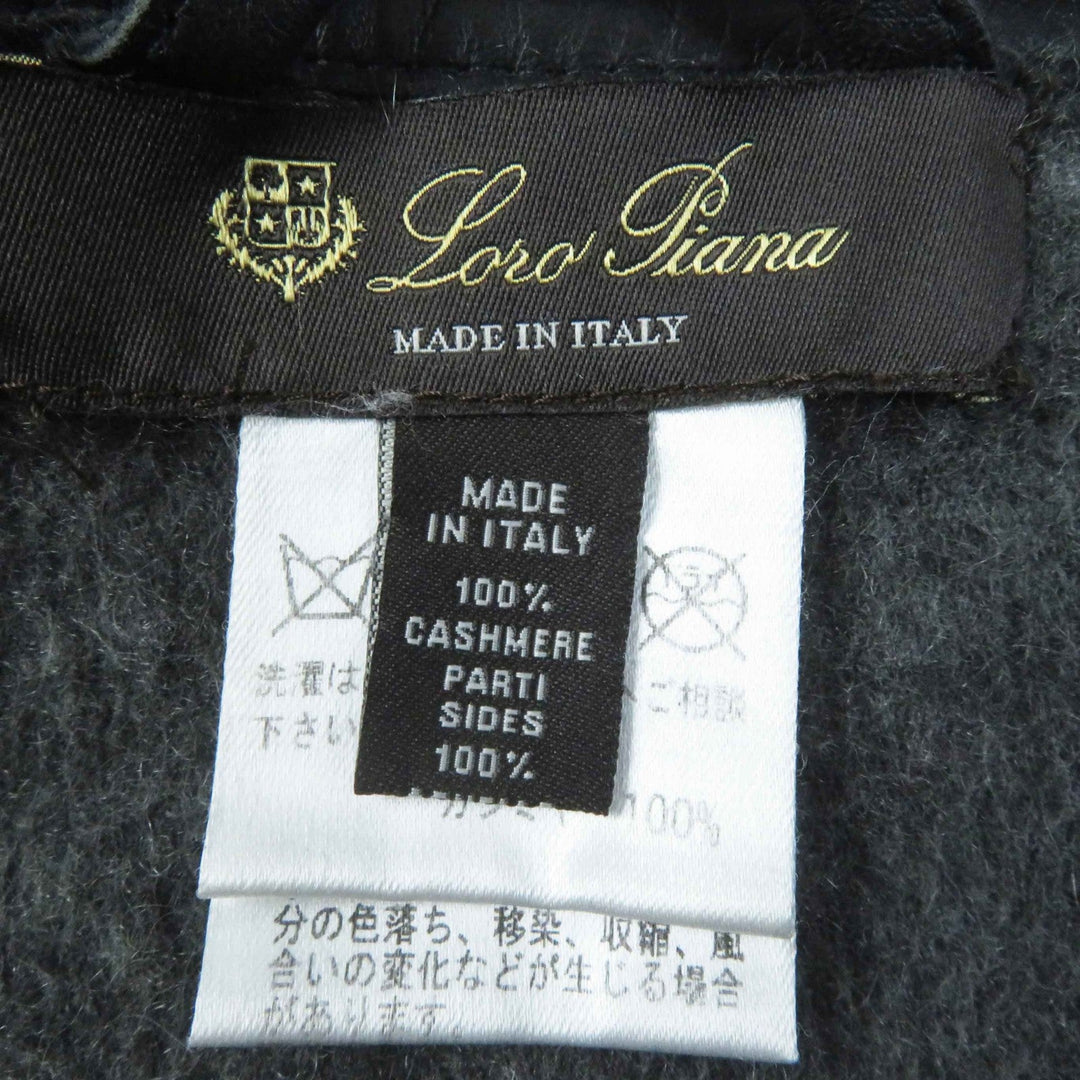 Loro Piana poncho Outer material: 100% cashmere, leather part: sheepskin gray Women Used Authentic