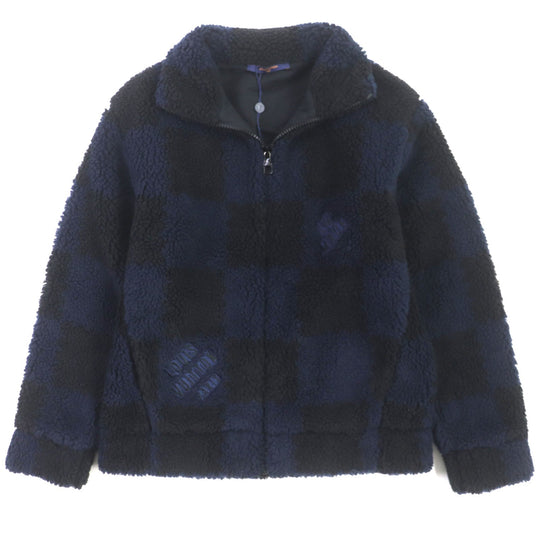 LOUIS VUITTON Blouson HMY04W Main: 100% polyester Navy black Jacquard Damier mens M Used Authentic