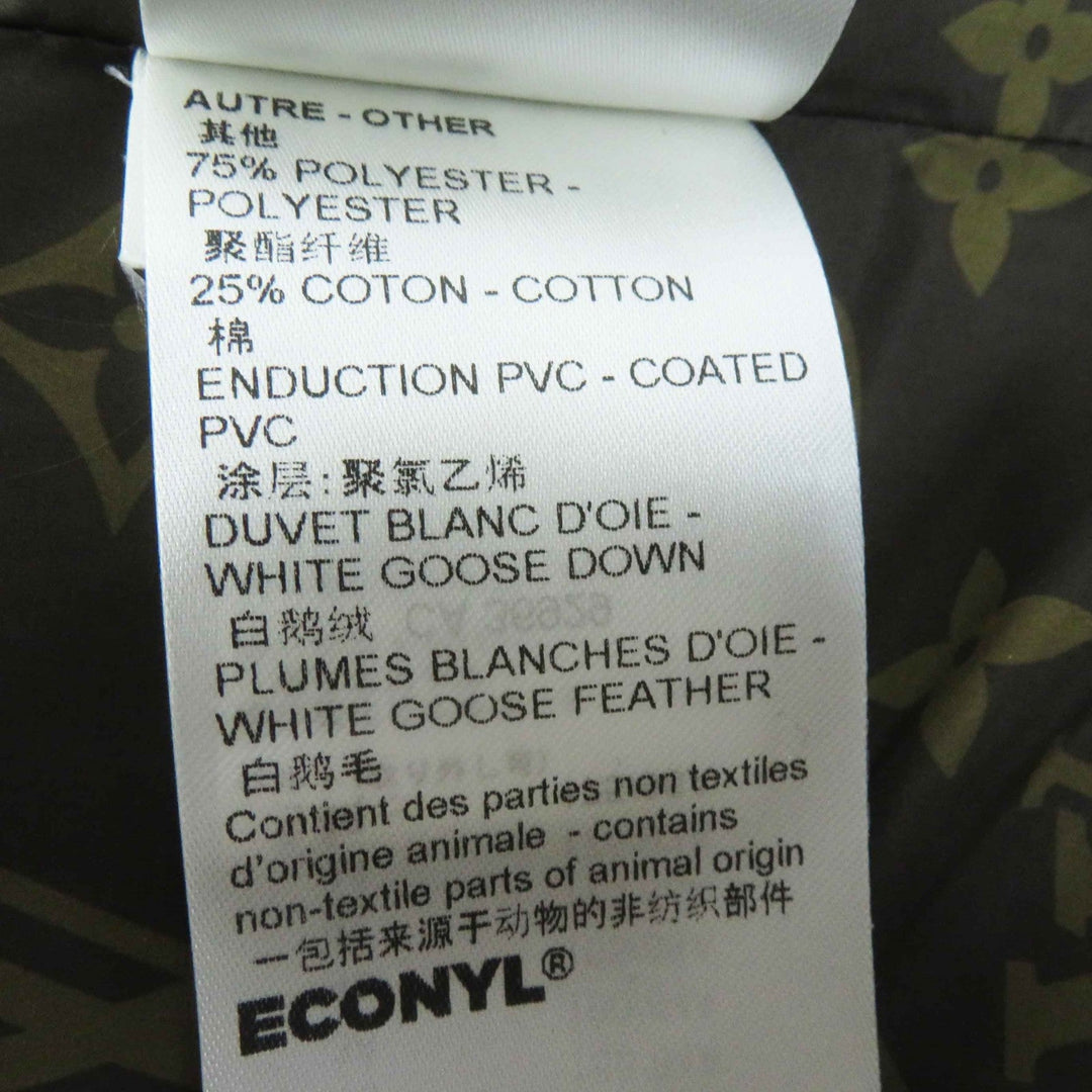 LOUIS VUITTON Down jacket Outer: 71% nylon, Outer: 29% polyester, Lining: 50% polyester, Lining: 50% cotton, Filling: 90% down, Belt: 100% cotton, Sheepskin blue Women 34 Used Authentic