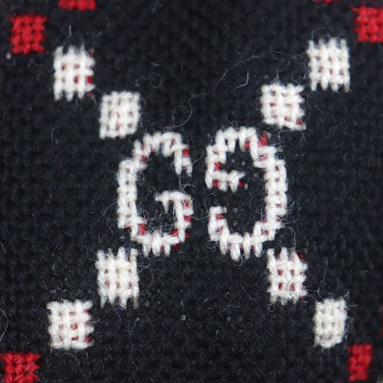 GUCCI Double chester coat 535769 Outer: 100% wool, Lining: 68% rayon, Lining: 32% silk Black red GG diamond Diamond Wool Coat mens 50 Used Authentic