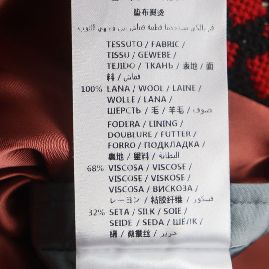 GUCCI Double chester coat 535769 Outer: 100% wool, Lining: 68% rayon, Lining: 32% silk Black red GG diamond Diamond Wool Coat mens 50 Used Authentic