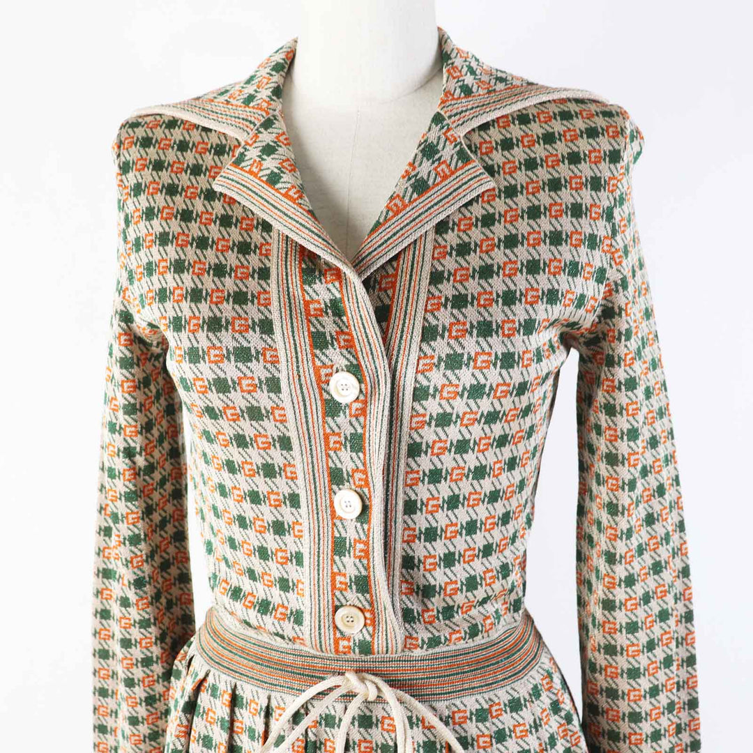 GUCCI one piece 632923 Outer: 80% rayon, Outer: 20% metal fiber, Part: 65% rayon, Part: 16% nylon, Part: 15% metal fiber Multi VISCOSE RAME DRESS Women XS Used Authentic