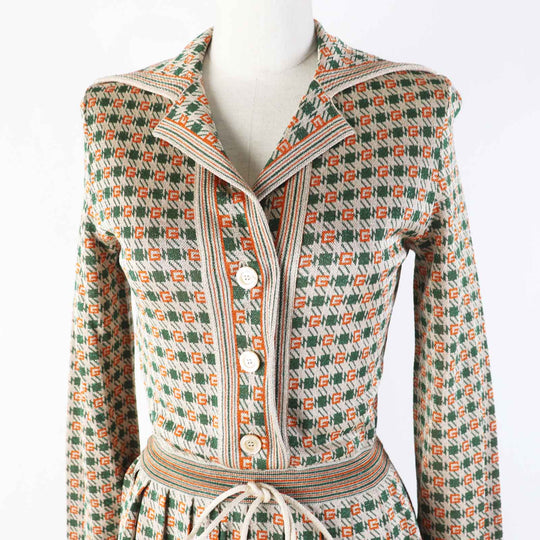 GUCCI one piece 632923 Outer: 80% rayon, Outer: 20% metal fiber, Part: 65% rayon, Part: 16% nylon, Part: 15% metal fiber Multi VISCOSE RAME DRESS Women XS Used Authentic