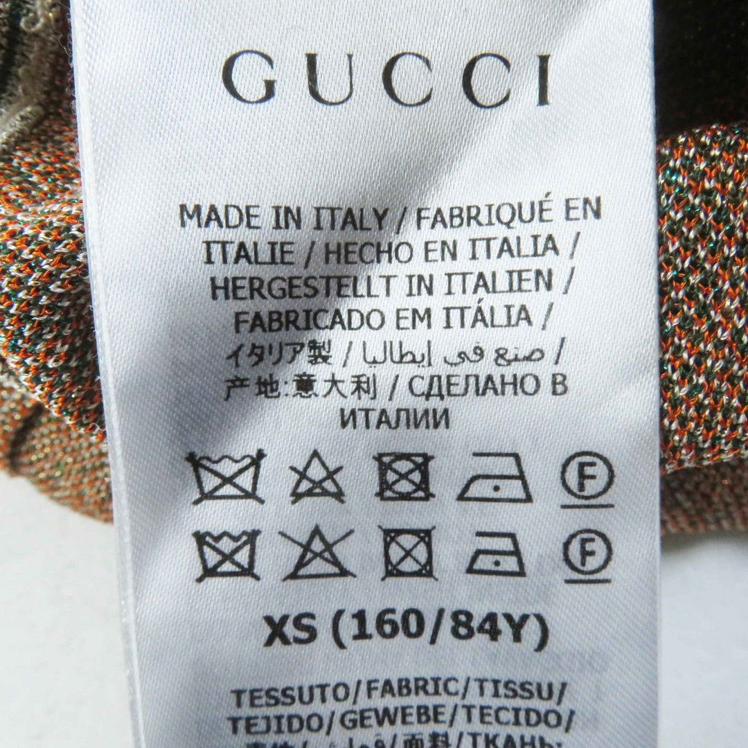 GUCCI one piece 632923 Outer: 80% rayon, Outer: 20% metal fiber, Part: 65% rayon, Part: 16% nylon, Part: 15% metal fiber Multi VISCOSE RAME DRESS Women XS Used Authentic
