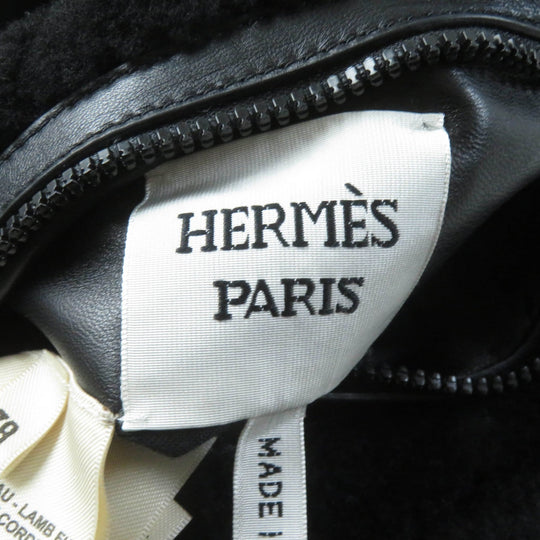 HERMES Vest 4H1233DF Main: Lamb leather, Lining: 100% polyester, Filling: 90% down, Filling: 10% feather black Women 38 Used Authentic