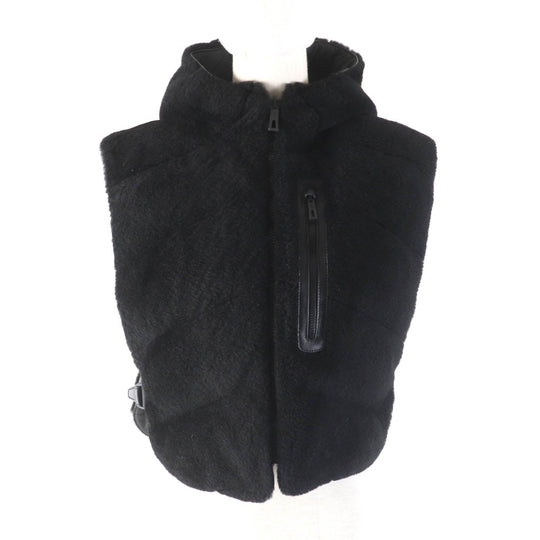 HERMES Vest 4H1233DF Main: Lamb leather, Lining: 100% polyester, Filling: 90% down, Filling: 10% feather black Women 38 Used Authentic