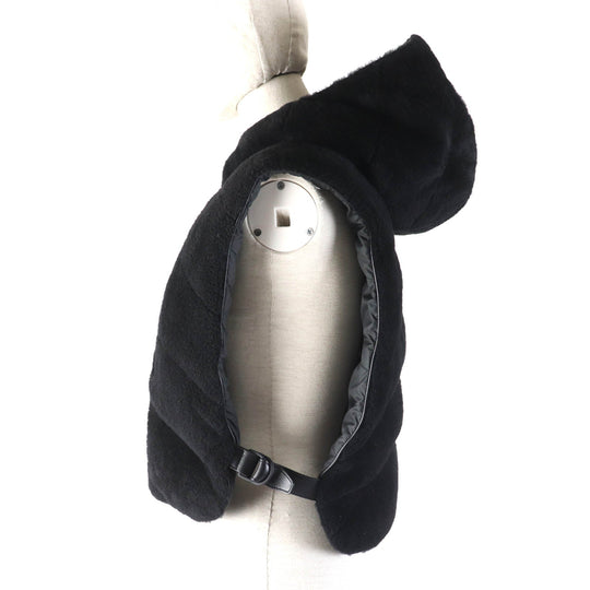 HERMES Vest 4H1233DF Main: Lamb leather, Lining: 100% polyester, Filling: 90% down, Filling: 10% feather black Women 38 Used Authentic