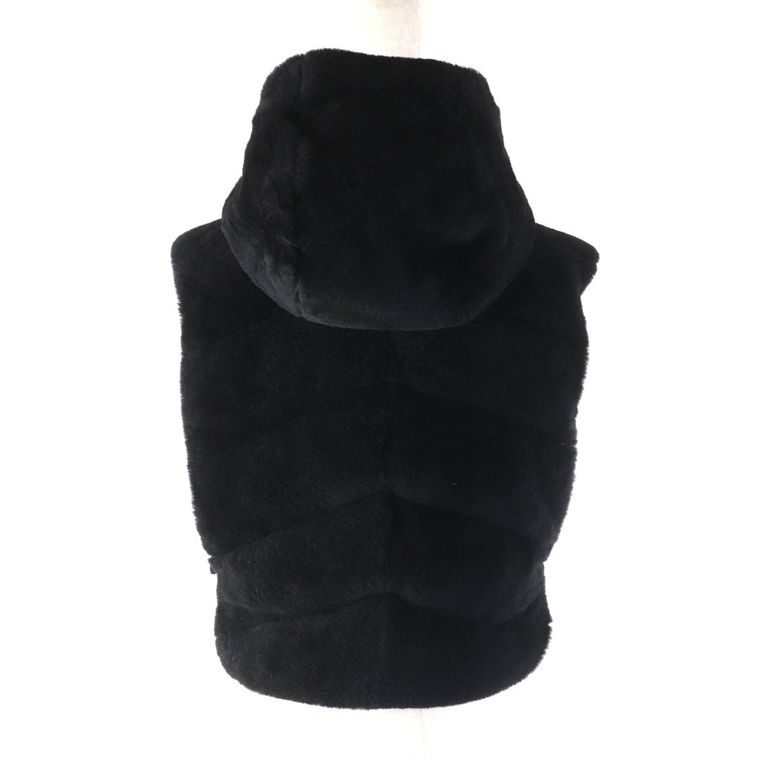 HERMES Vest 4H1233DF Main: Lamb leather, Lining: 100% polyester, Filling: 90% down, Filling: 10% feather black Women 38 Used Authentic