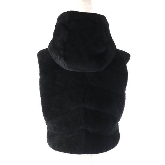 HERMES Vest 4H1233DF Main: Lamb leather, Lining: 100% polyester, Filling: 90% down, Filling: 10% feather black Women 38 Used Authentic