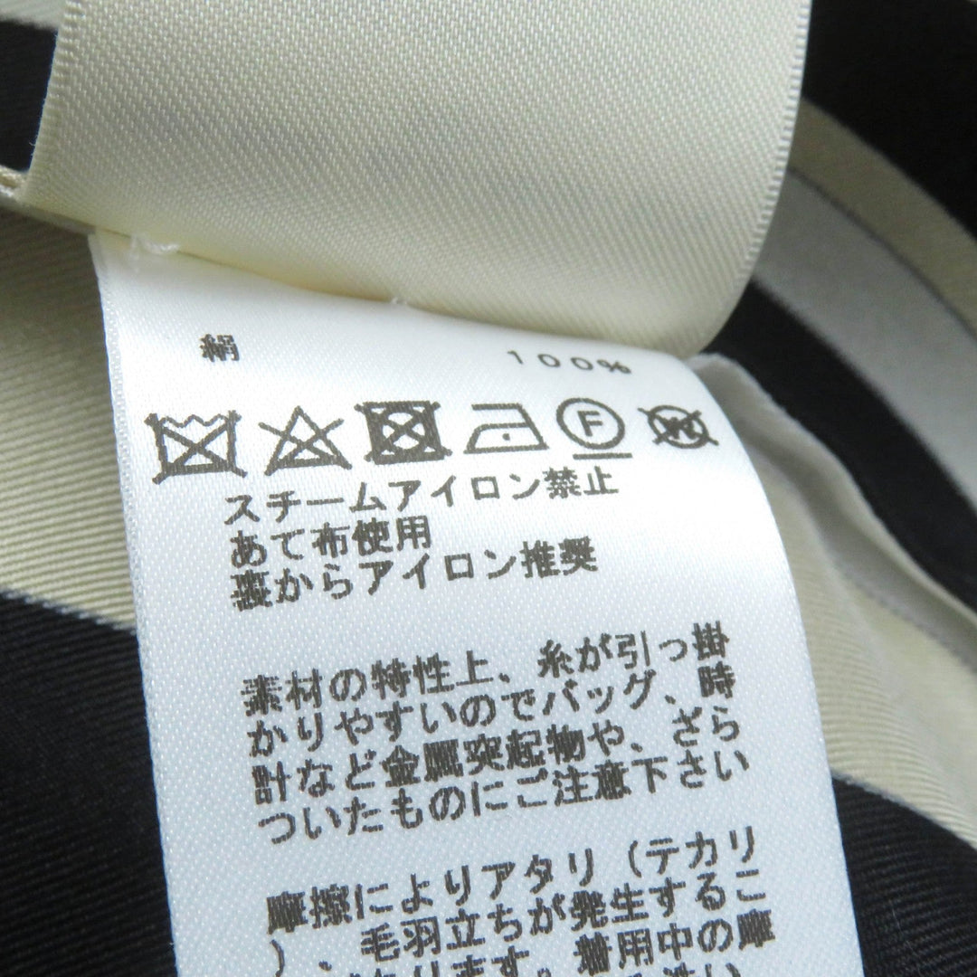 HERMES Long sleeve shirt 3E0607D7 Main: 100% silk Beige black EX LIBRIS Women 40 Used Authentic