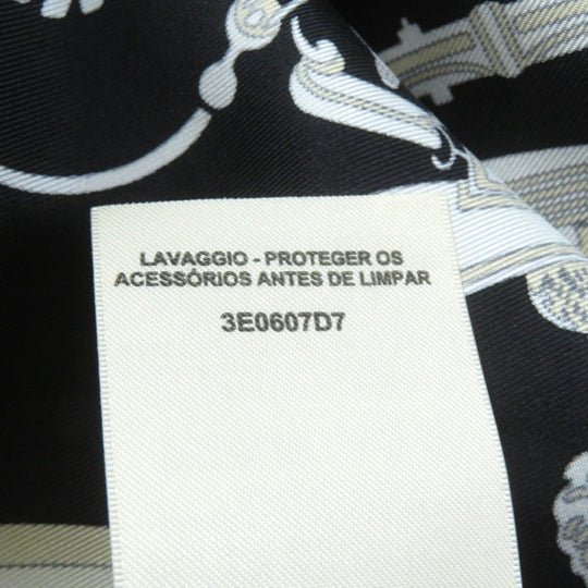HERMES Long sleeve shirt 3E0607D7 Main: 100% silk Beige black EX LIBRIS Women 40 Used Authentic