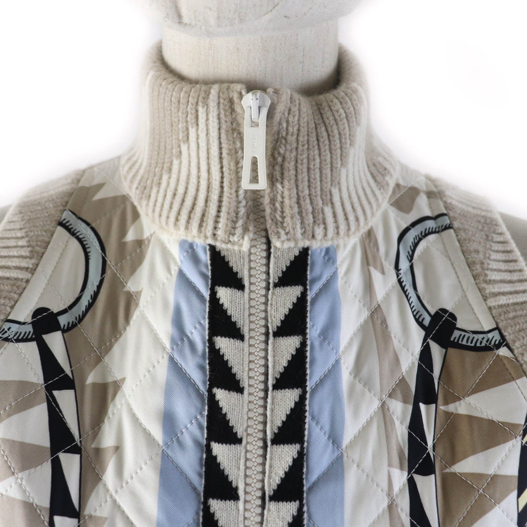 HERMES Vest 3H2841DJ Outer: 100% silk, part: 77% wool, part: 17% cashmere, part: 5% nylon, part: 1% polyurethane Multi Women 34 Used Authentic