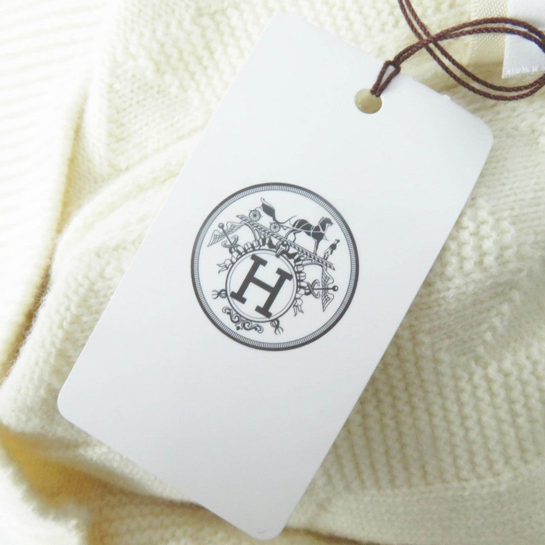 HERMES knit 3H2617D4 Main: 100% wool Ivory Women 34 Used Authentic