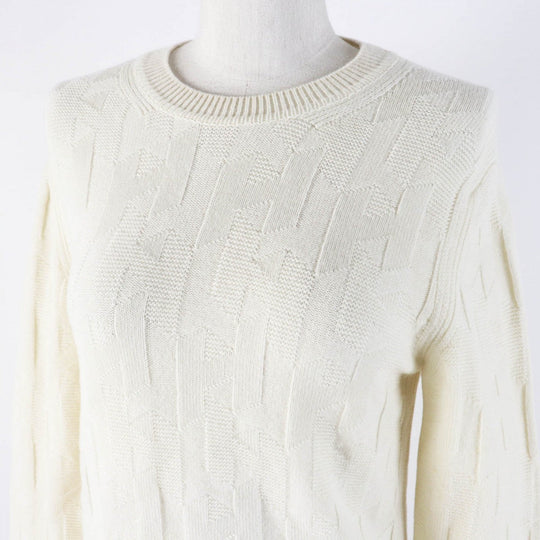 HERMES knit 3H2617D4 Main: 100% wool Ivory Women 34 Used Authentic