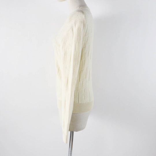 HERMES knit 3H2617D4 Main: 100% wool Ivory Women 34 Used Authentic