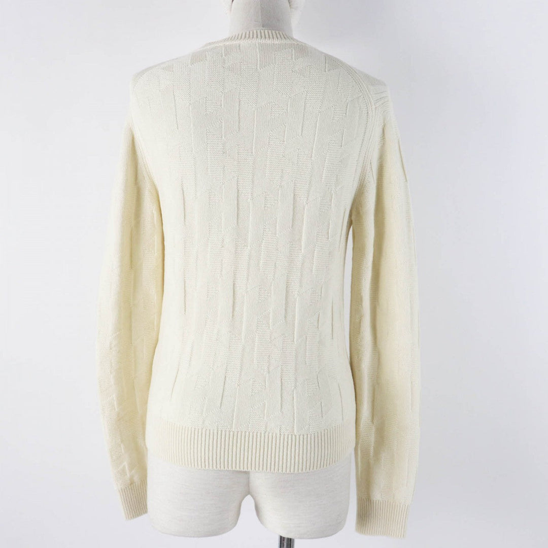 HERMES knit 3H2617D4 Main: 100% wool Ivory Women 34 Used Authentic