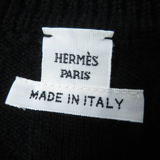 HERMES knit 3H2617D4 Main: 100% wool black Women 36 Used Authentic