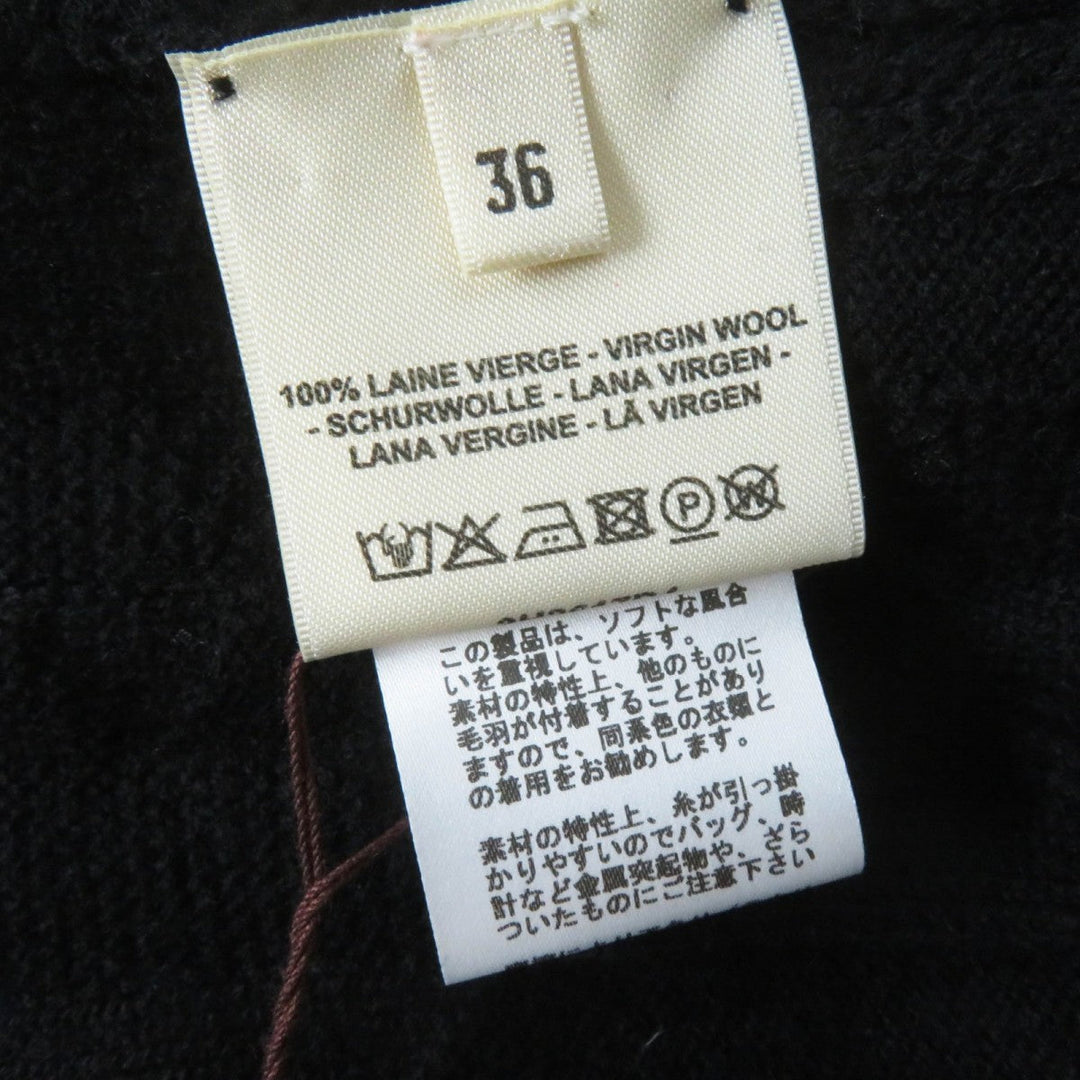 HERMES knit 3H2617D4 Main: 100% wool black Women 36 Used Authentic