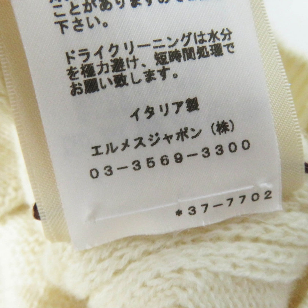 HERMES knit 3H2617D4 Main: 100% wool Ivory Women 36 Used Authentic