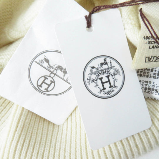 HERMES knit 3H2617D4 Main: 100% wool Ivory Women 36 Used Authentic
