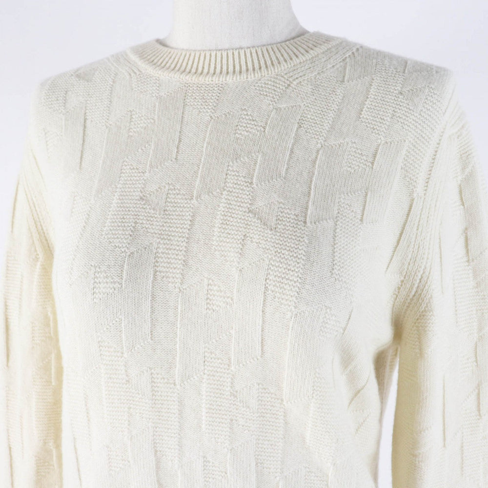 HERMES knit 3H2617D4 Main: 100% wool Ivory Women 36 Used Authentic