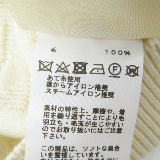 HERMES knit 3H2617D4 Main: 100% wool Ivory Women 36 Used Authentic