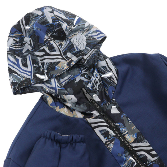 FENDI Jacket FW1088 AIXY Outer: 100% nylon, Lining: 100% wool, Filling: 100% polyester Blue Gray Black type mens 46 Used Authentic