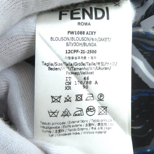 FENDI Jacket FW1088 AIXY Outer: 100% nylon, Lining: 100% wool, Filling: 100% polyester Blue Gray Black type mens 46 Used Authentic