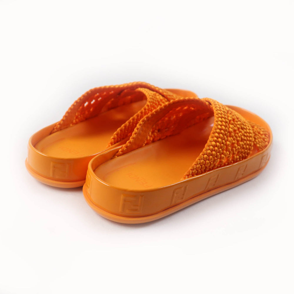 FENDI Sandals Rubber, Fabric Orange reflection Women 36 Used Authentic