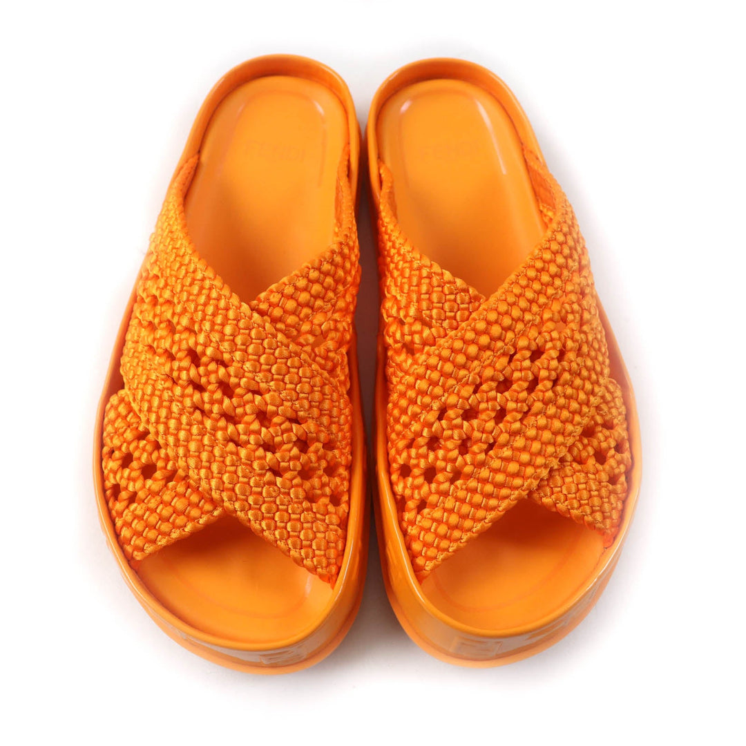 FENDI Sandals Rubber, Fabric Orange reflection Women 36 Used Authentic