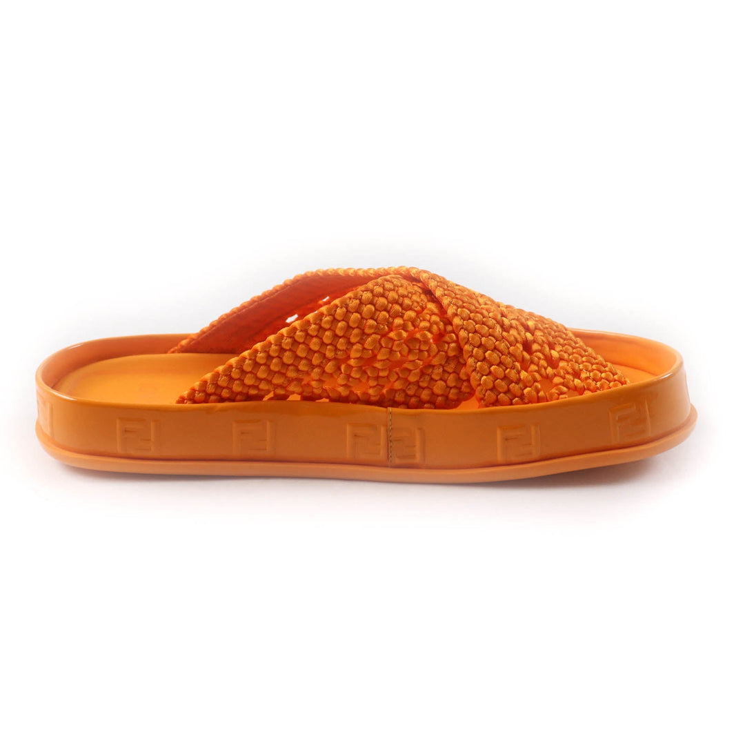 FENDI Sandals Rubber, Fabric Orange reflection Women 36 Used Authentic