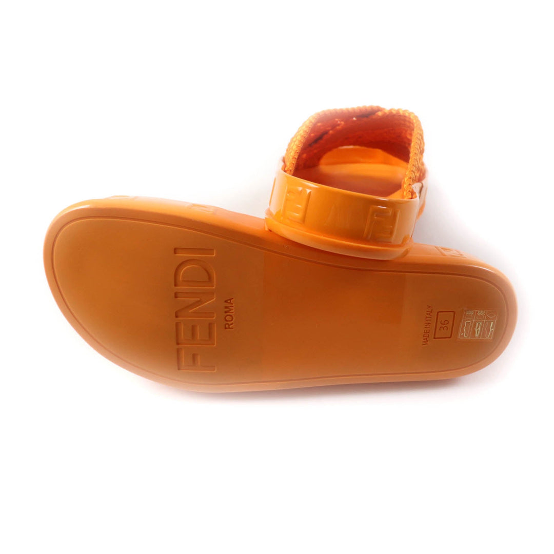 FENDI Sandals Rubber, Fabric Orange reflection Women 36 Used Authentic