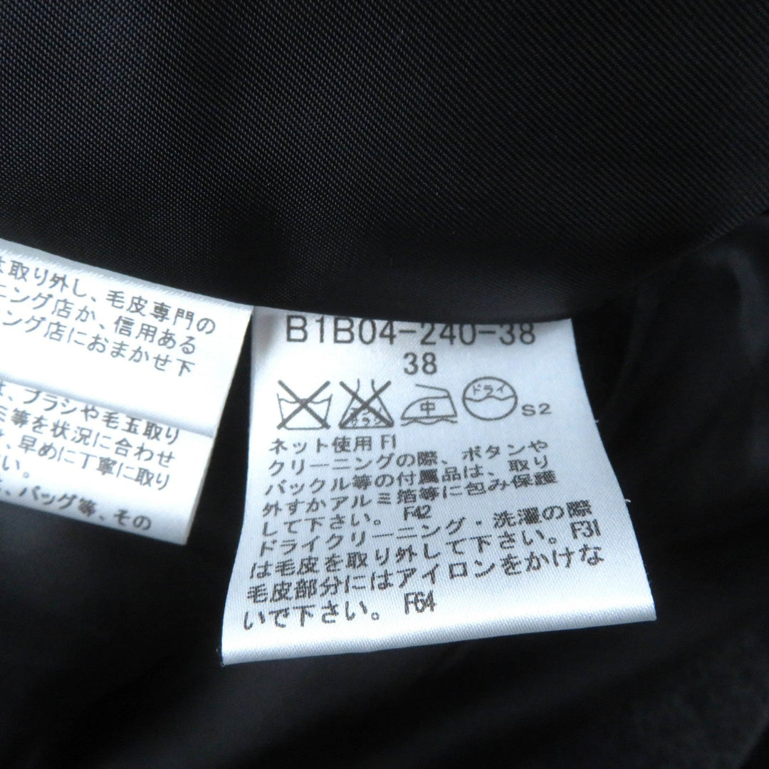 BURBERRY LONDON coat Outer: 84% wool, Outer: 16% polyester, Lining: Cupra, Fur: Mouton Purple gray Women 38 Used Authentic