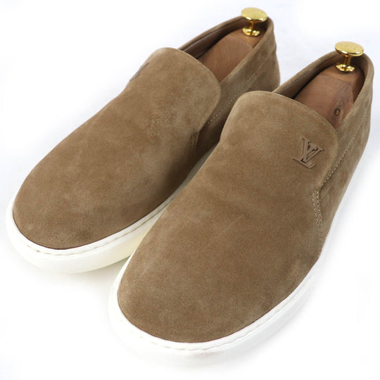LOUIS VUITTON Slip-on 1ACFAE Main: Suede leather beige Pacific Line mens 6 Used Authentic