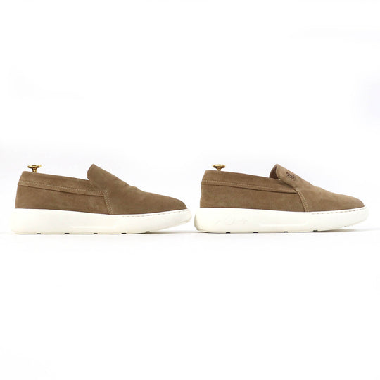 LOUIS VUITTON Slip-on 1ACFAE Main: Suede leather beige Pacific Line mens 6 Used Authentic