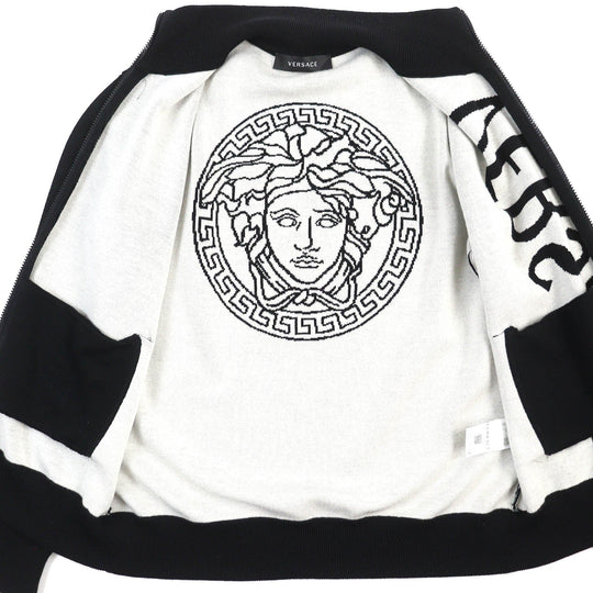 VERSACE Jacket 1002720 Main: 96% wool, 3% nylon, 1% polyurethane Black White mens 48 Used Authentic