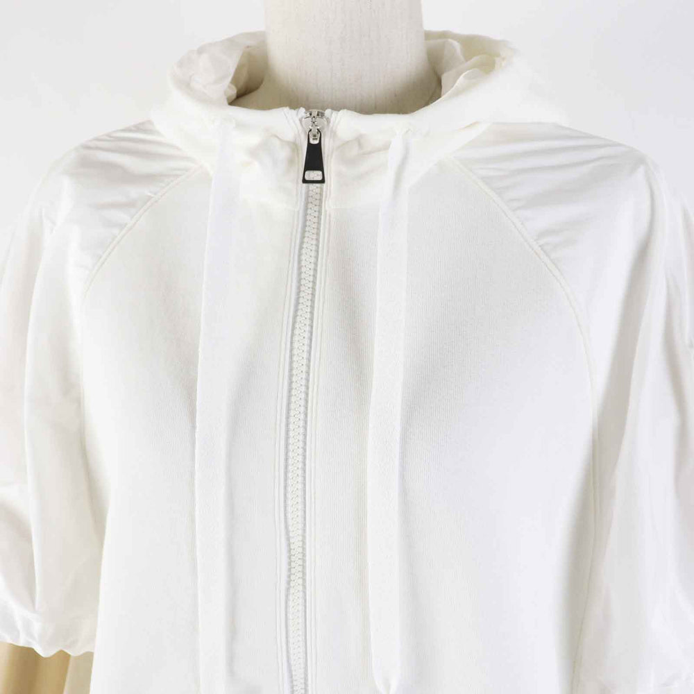 MONCLER Hoodie Outer: 92% cotton, Outer: 8% nylon, Part: 100% nylon, Part: 92% cotton, Part: 8% nylon white ZIP UP HOODIE Women XS Used Authentic