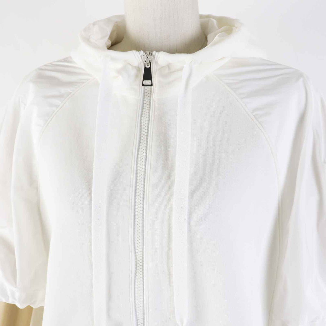 MONCLER Hoodie Outer: 92% cotton, Outer: 8% nylon, Part: 100% nylon, Part: 92% cotton, Part: 8% nylon white ZIP UP HOODIE Women XS Used Authentic