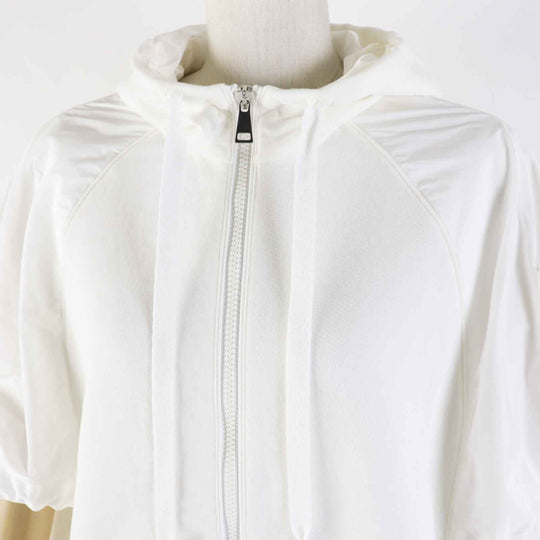 MONCLER Hoodie Outer: 92% cotton, Outer: 8% nylon, Part: 100% nylon, Part: 92% cotton, Part: 8% nylon white ZIP UP HOODIE Women XS Used Authentic
