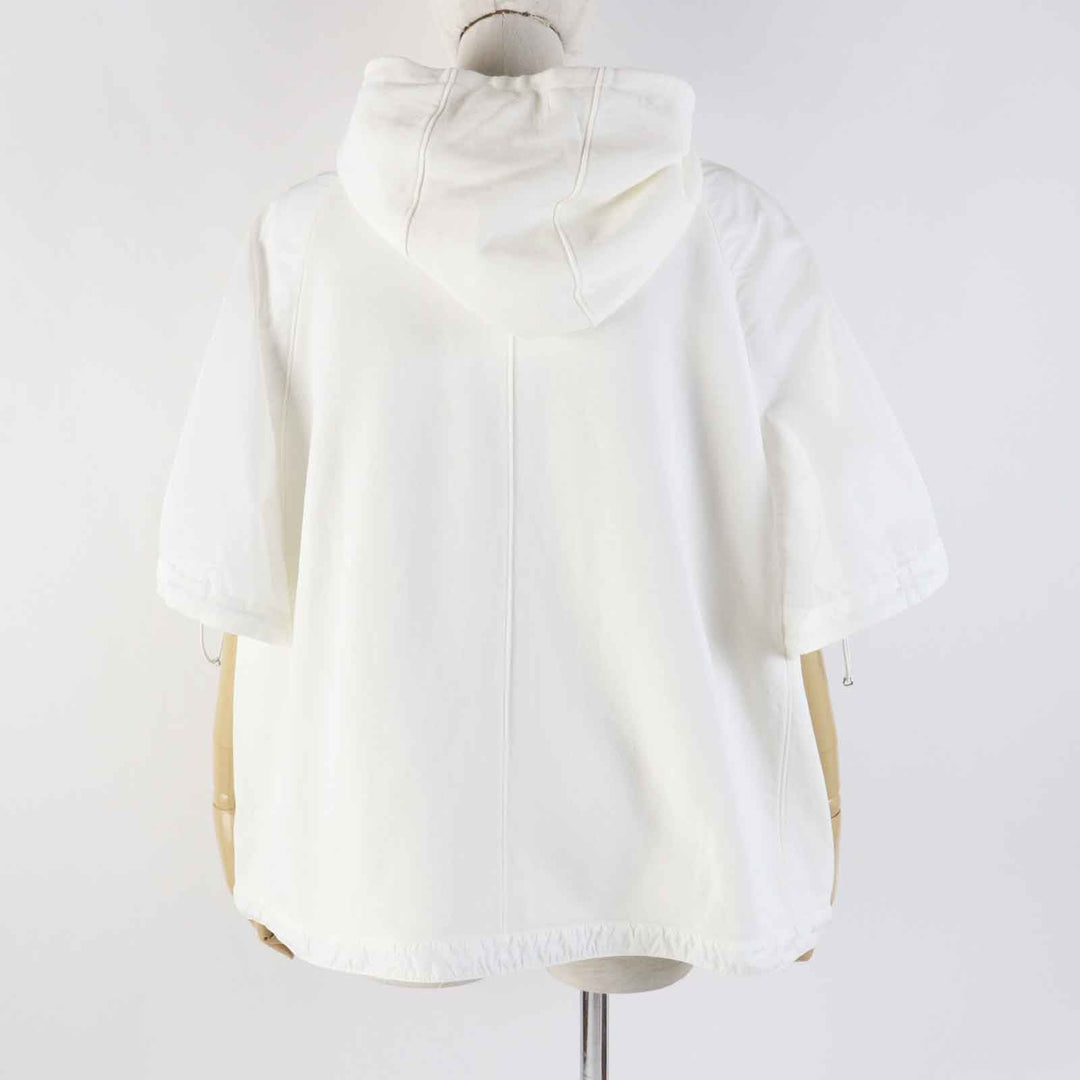 MONCLER Hoodie Outer: 92% cotton, Outer: 8% nylon, Part: 100% nylon, Part: 92% cotton, Part: 8% nylon white ZIP UP HOODIE Women XS Used Authentic