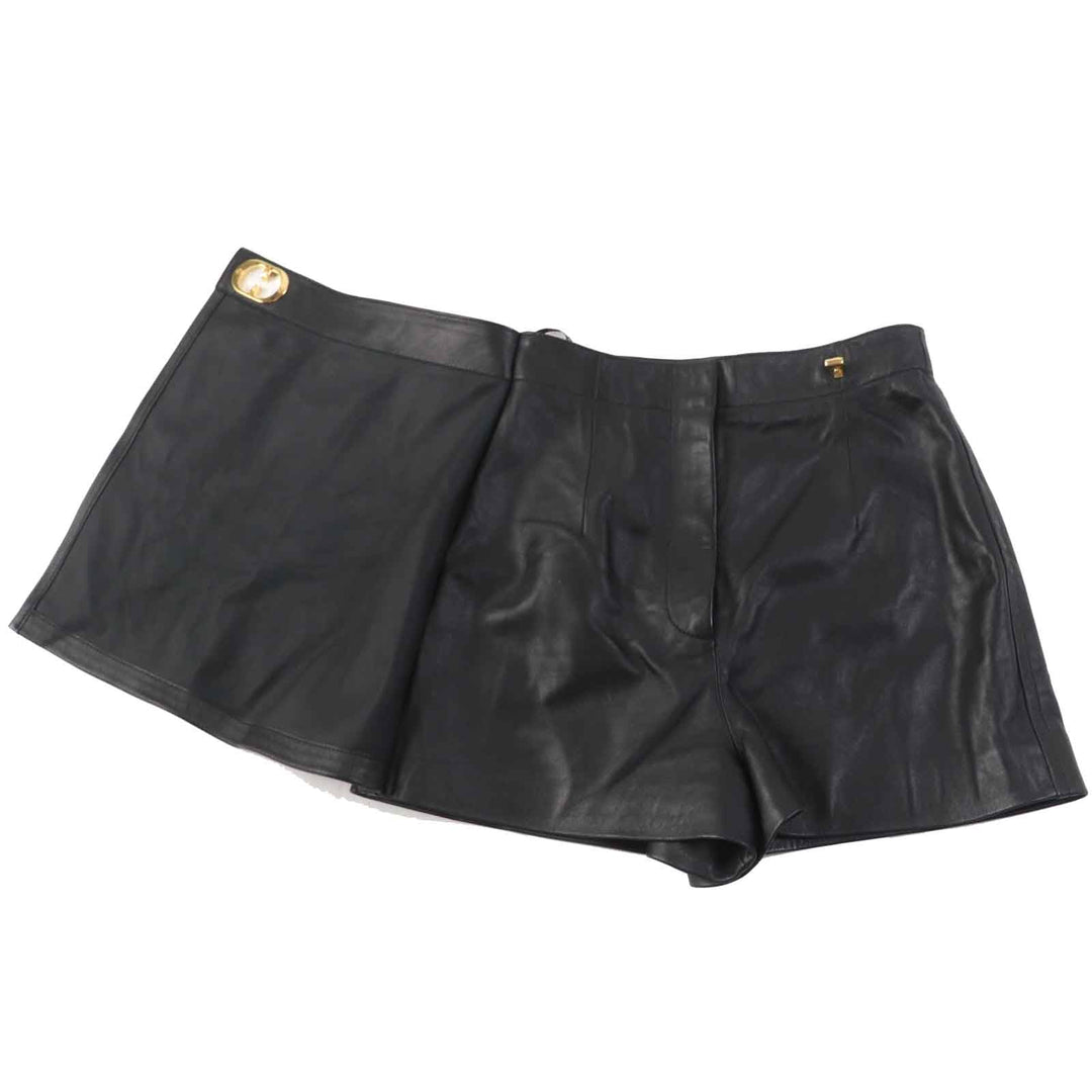 Christian Dior Shorts 045P45AL015 Outer: 100% lamb leather, lining: 100% silk black Women 38 Used Authentic