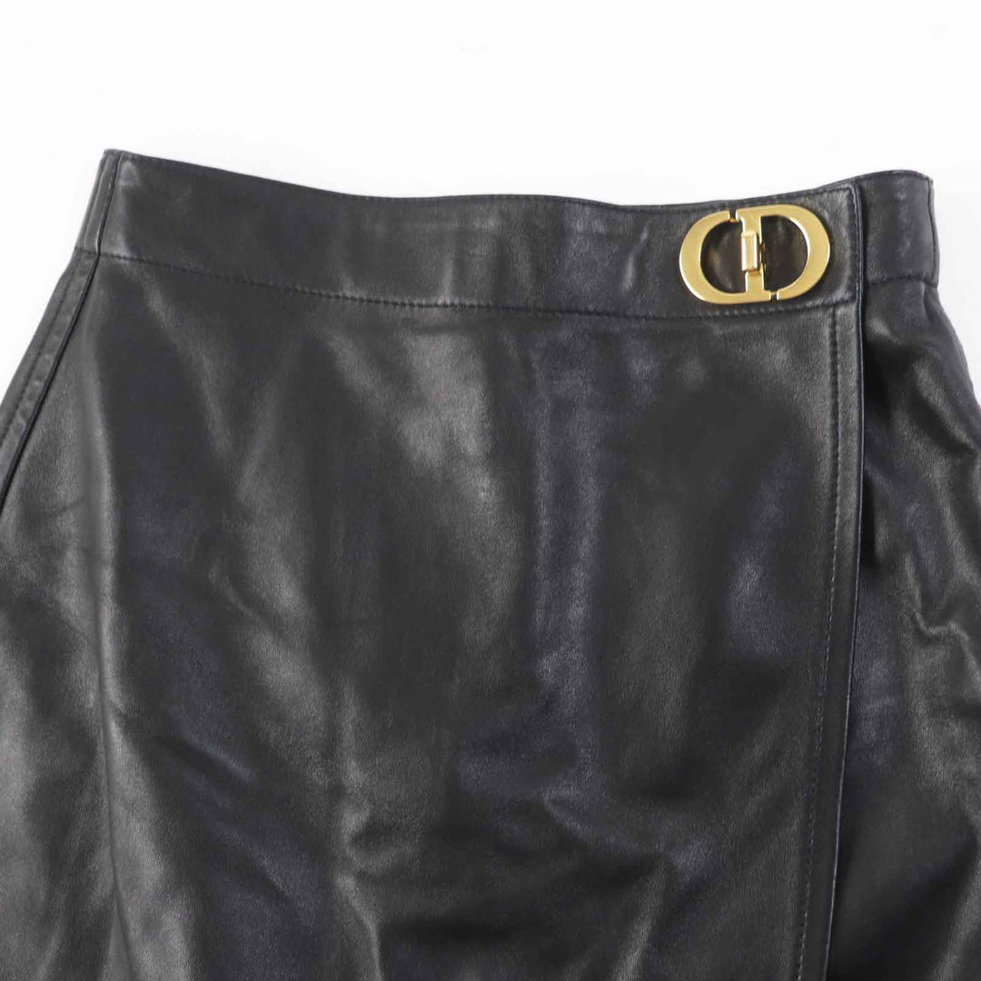 Christian Dior Shorts 045P45AL015 Outer: 100% lamb leather, lining: 100% silk black Women 38 Used Authentic