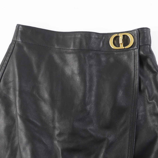 Christian Dior Shorts 045P45AL015 Outer: 100% lamb leather, lining: 100% silk black Women 38 Used Authentic
