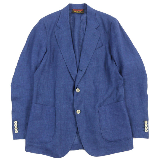 Loro Piana tailored jacket FAE3817 Main: 100% linen, sleeve lining: 100% cupra Navy blue mens 50 Used Authentic