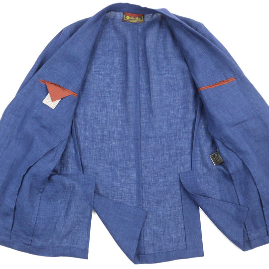 Loro Piana tailored jacket FAE3817 Main: 100% linen, sleeve lining: 100% cupra Navy blue mens 50 Used Authentic