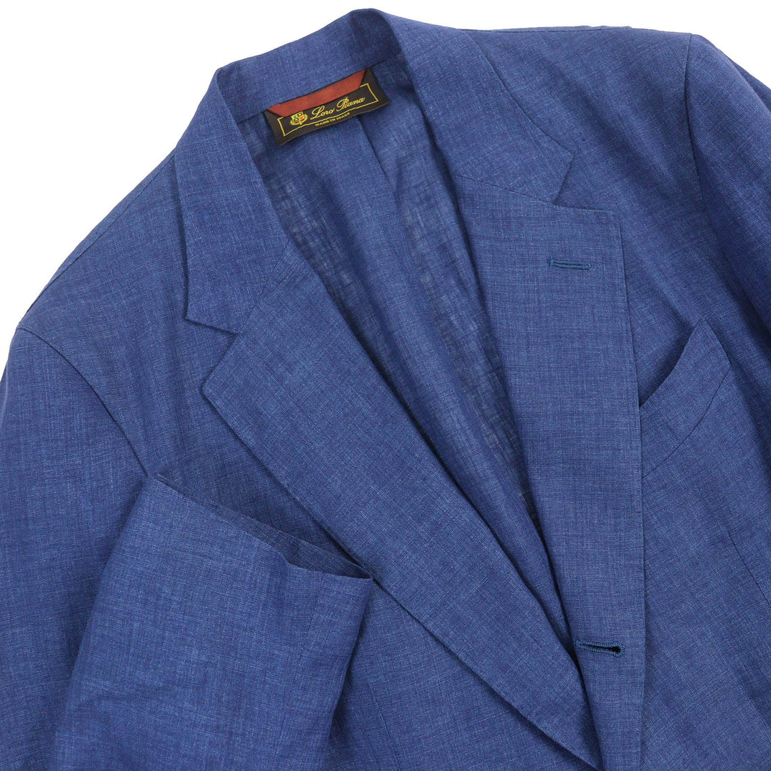 Loro Piana tailored jacket FAE3817 Main: 100% linen, sleeve lining: 100% cupra Navy blue mens 50 Used Authentic