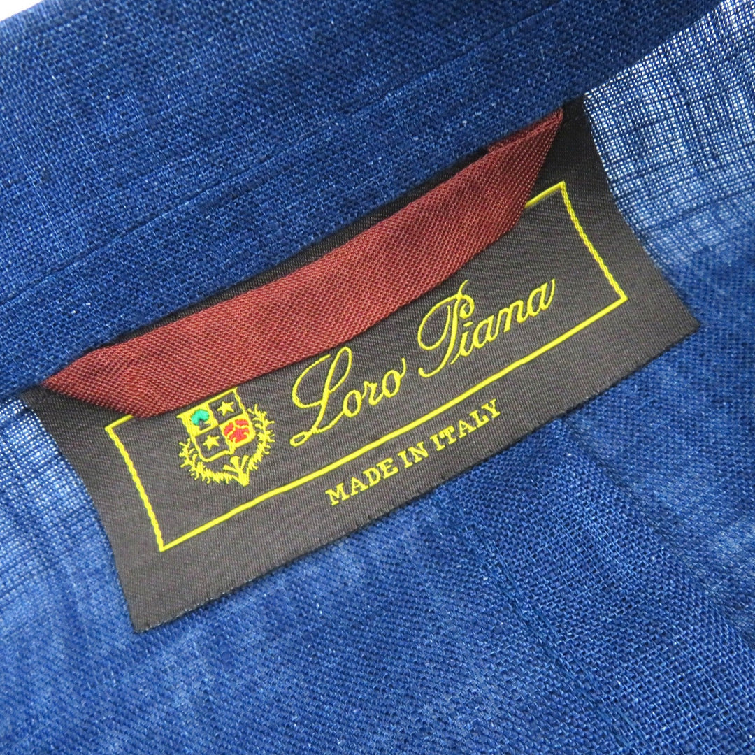 Loro Piana tailored jacket FAE3817 Main: 100% linen, sleeve lining: 100% cupra Navy blue mens 50 Used Authentic
