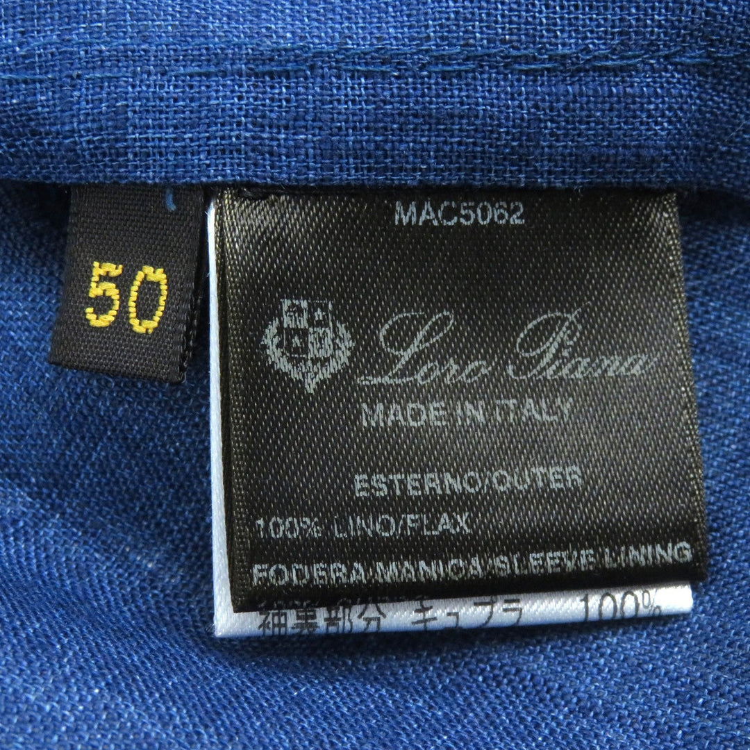 Loro Piana tailored jacket FAE3817 Main: 100% linen, sleeve lining: 100% cupra Navy blue mens 50 Used Authentic