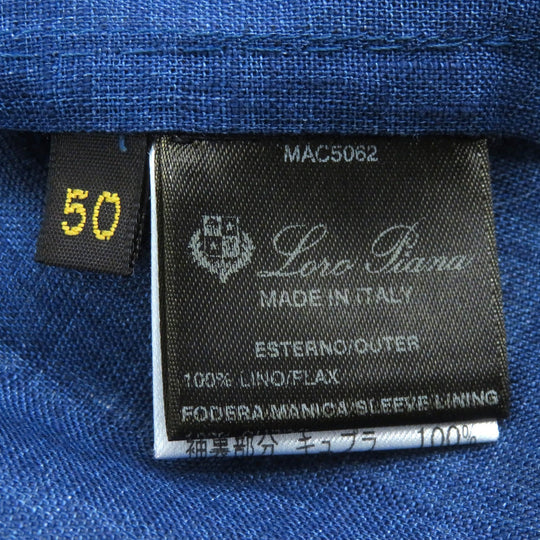 Loro Piana tailored jacket FAE3817 Main: 100% linen, sleeve lining: 100% cupra Navy blue mens 50 Used Authentic